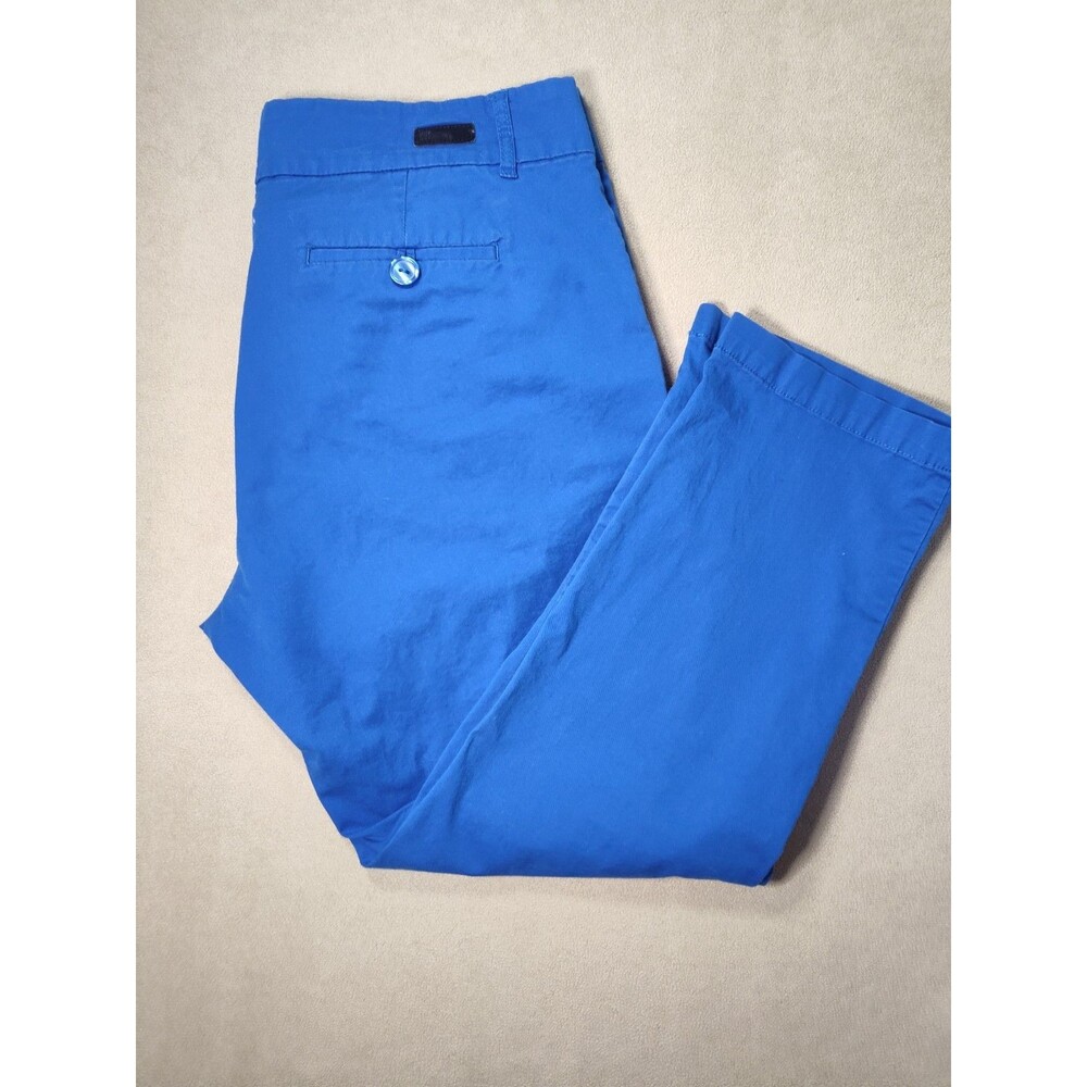 KUT from the Kloth Taylor Crop Trouser Pants Blue Size 12 Stretch Cotton